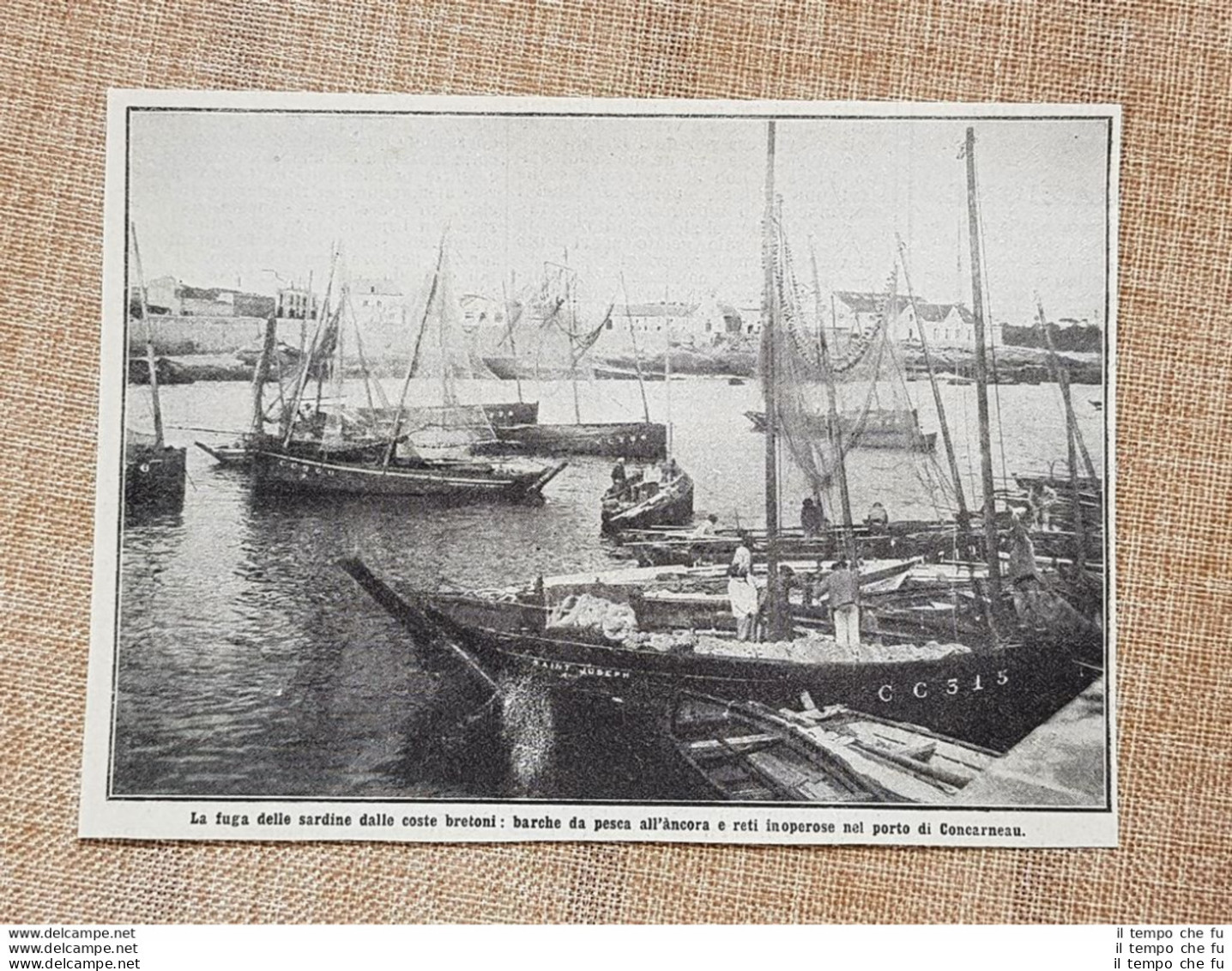 Concarneau 1912 La Fuga Delle Sardine Barche All'ancora E Reti Inoperose Francia - Altri & Non Classificati