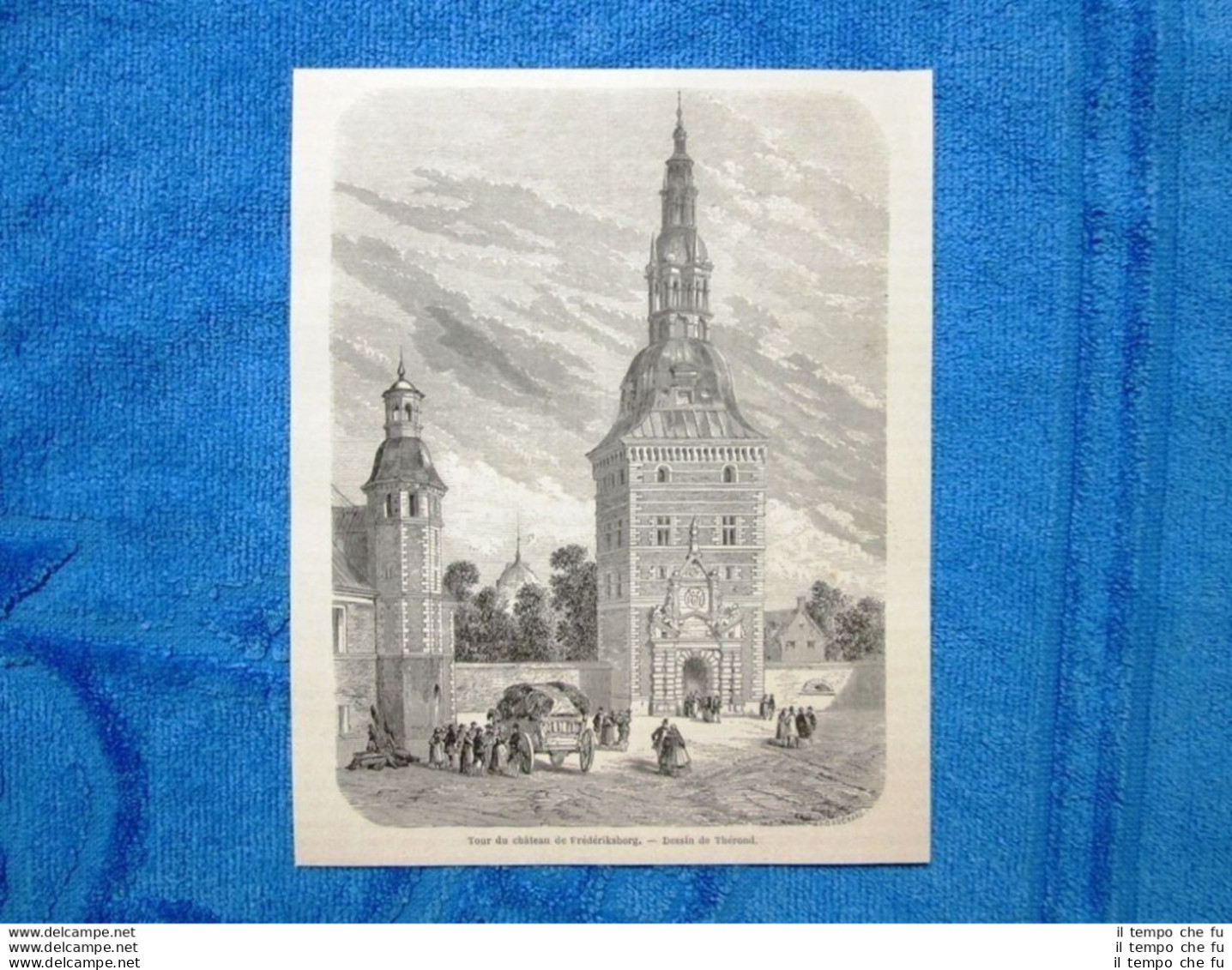 Gravure Année 1862 - Tour Du Chateau De Frederiksborg - Visita Del Castello - Antes 1900