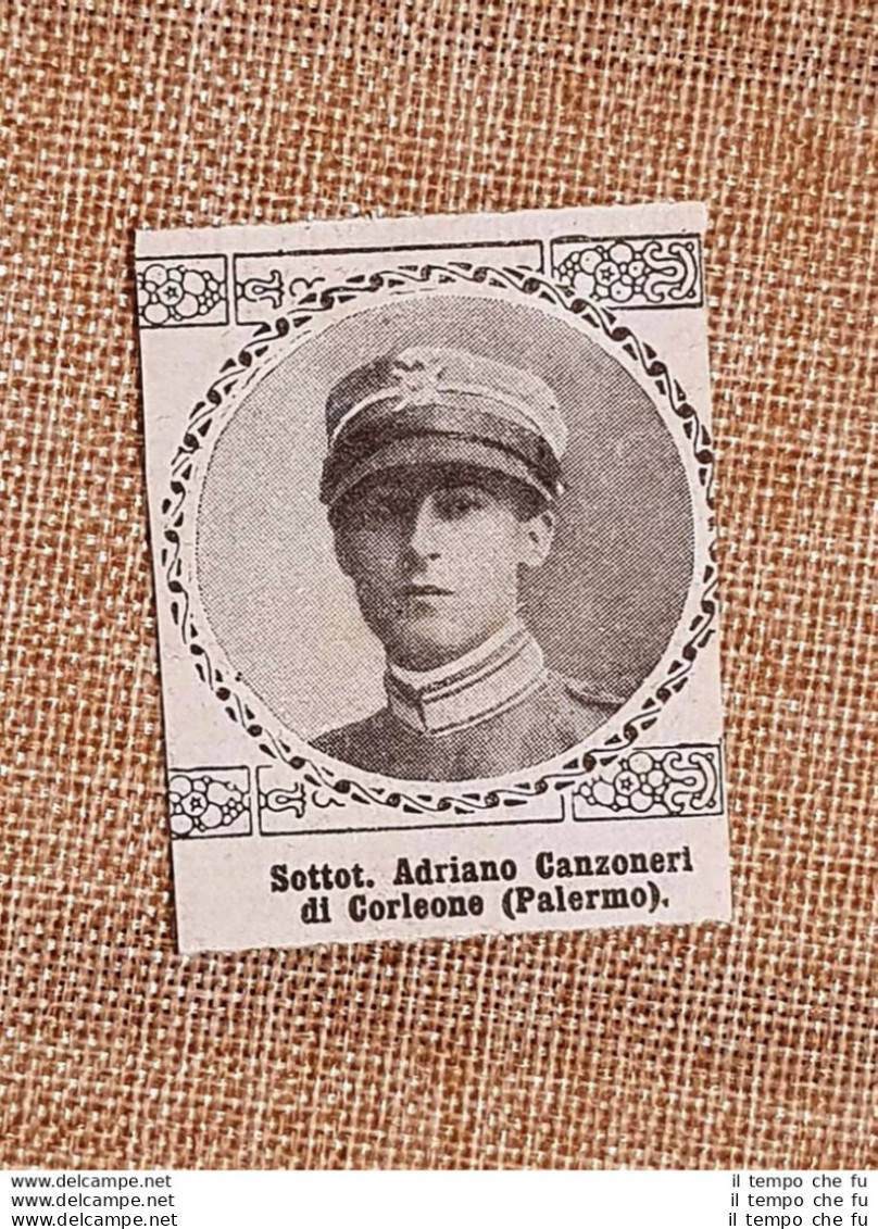 WW1 Prima Guerra Mondiale 1914-1918 Caduto Per Patria Adriano Canzoneri Corleone - Autres & Non Classés