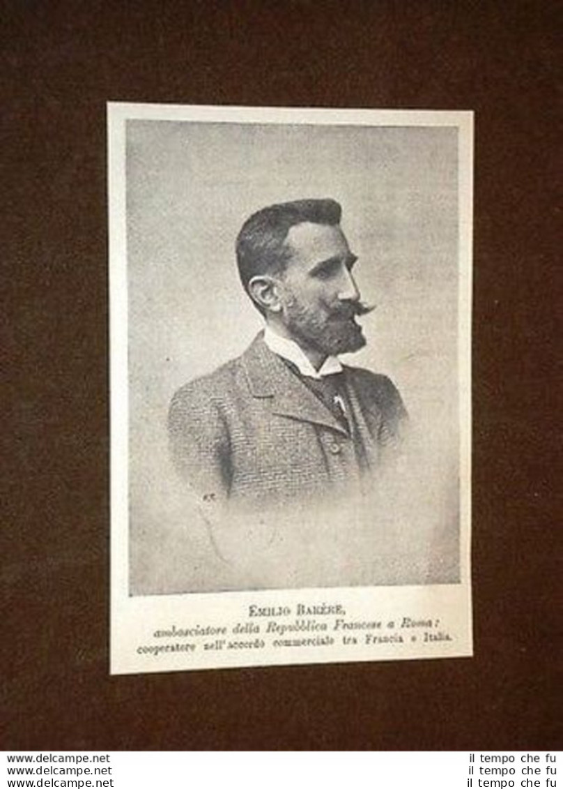 Emil O Emilio Barére Ambasciatore Di Francia A Roma - Ante 1900