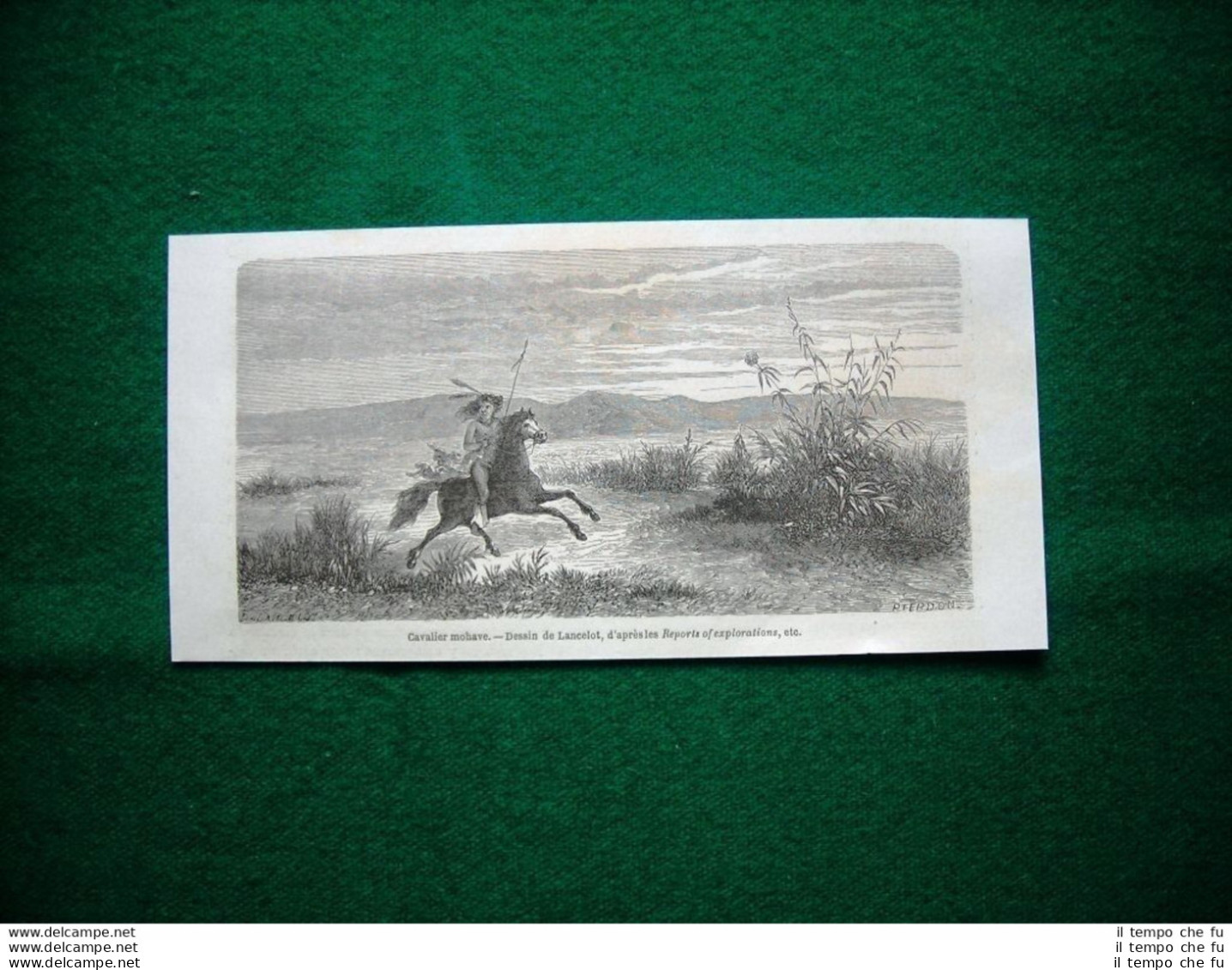 Gravure Année 1860 Cavalier Mohave - Cavaliere Mohave - Antes 1900