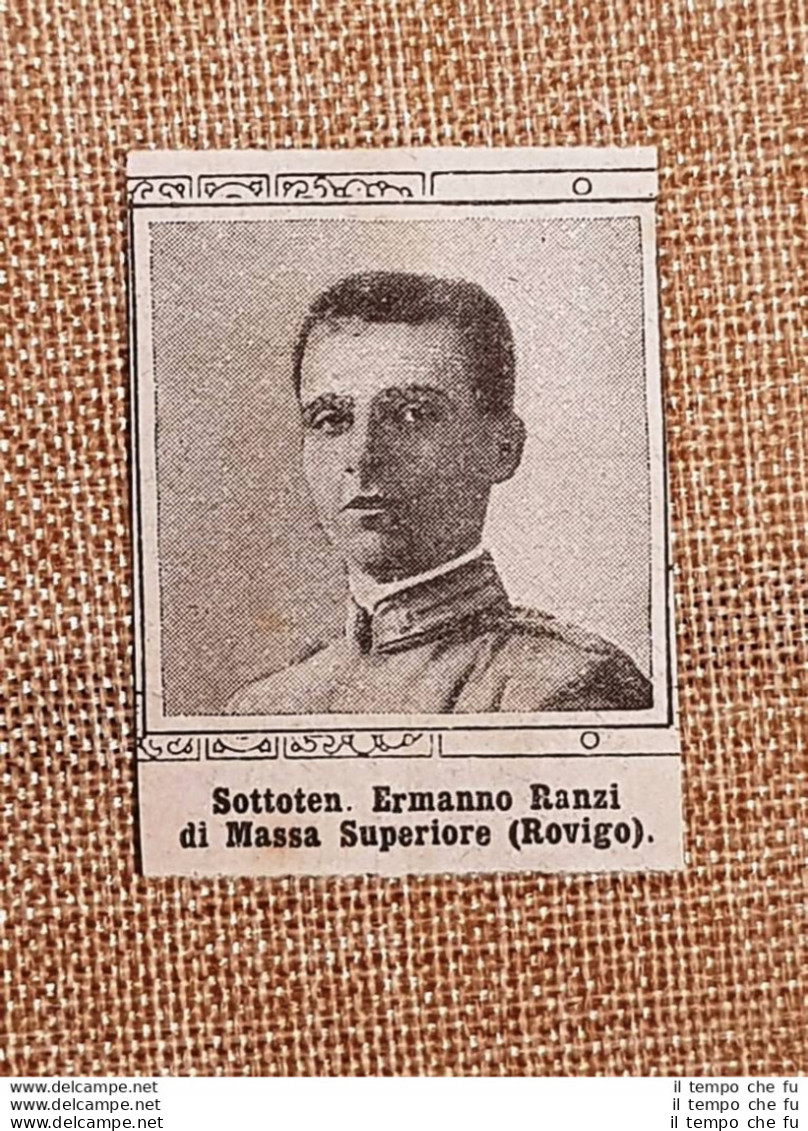 WW1 Guerra Mondiale 1914-1918 Caduto Per La Patria Ermanno Ranzi Massa Superiore - Altri & Non Classificati