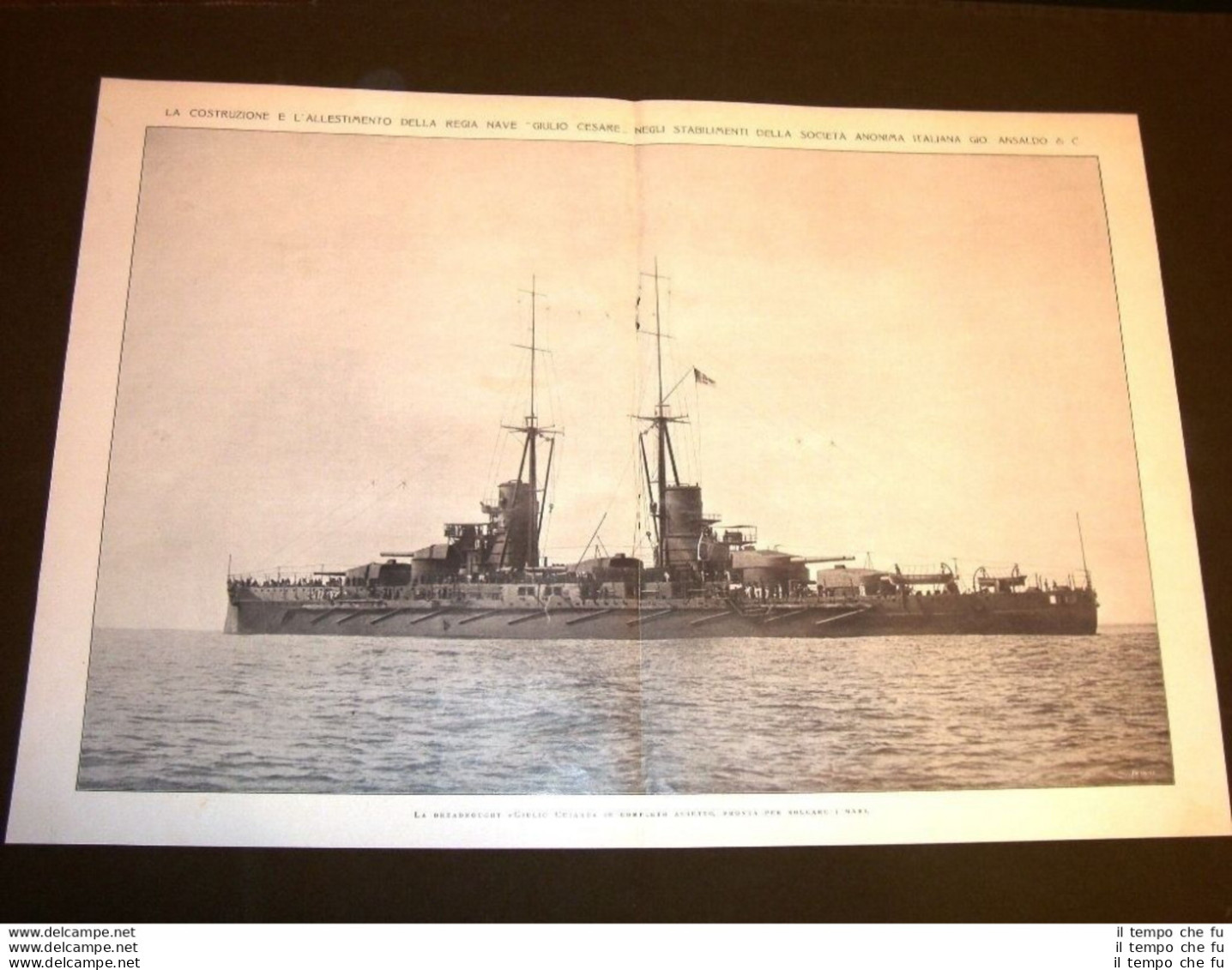 Genova Nel 1913 La Regia Nave Giulio Cesare Negli Stabilimenti Gio. Ansaldo & C. - Other & Unclassified