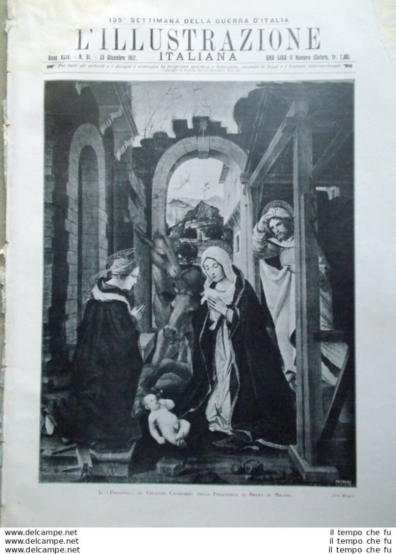L'Illustrazione Italiana 23 Dicembre 1917 WW1 Natività Arte Milano Papi Trincee - Other & Unclassified