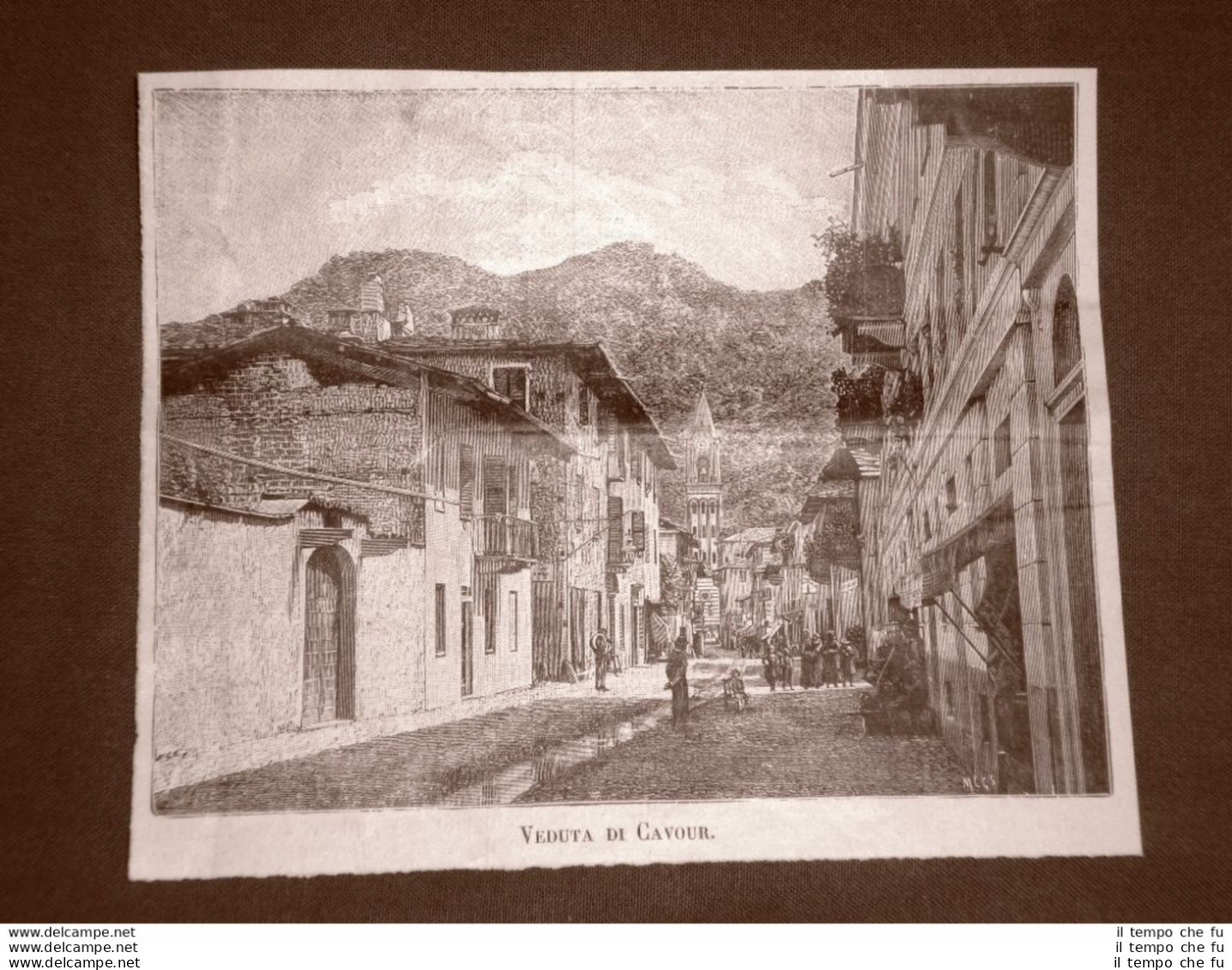 Rara Veduta Di Cavour Nel 1890 Torino Piemonte - Vor 1900