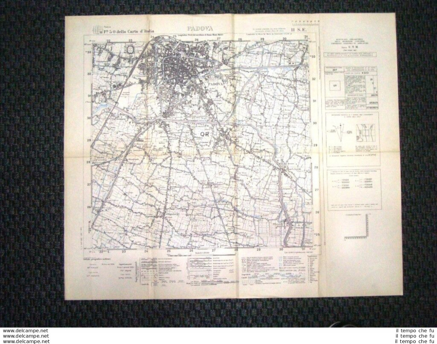 Grande Carta Topografica Padova Veneto Dettagliata IGM - Geographische Kaarten