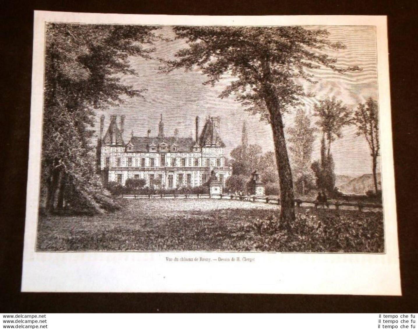 Veduta Del Castello Di Rosny Nel 1871 Disegno Di H. Clerget - Vor 1900