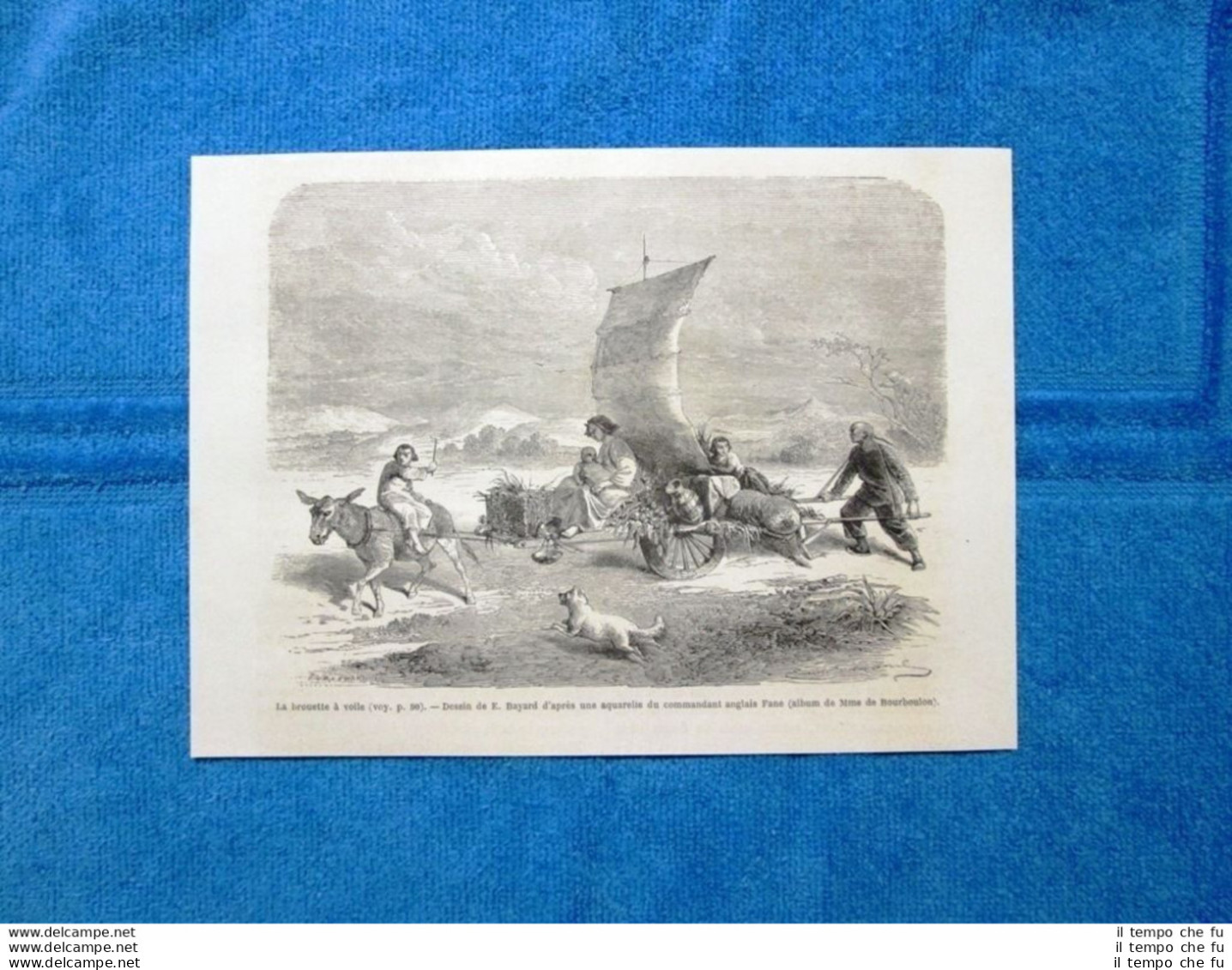 Gravure Année 1864 - La Brouette à Voile - La Carriola A Vela - Vor 1900