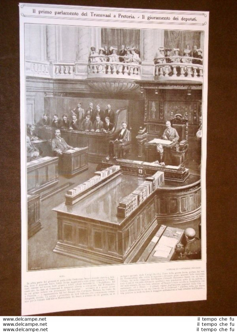 Pretoria Nel 1907 Primo Parlamento Del Transvaal Giuramento Deputati Sud Africa - Other & Unclassified