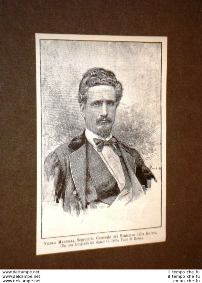 Senatore Niccola Marselli Nel 1884 Napoli 5 Novembre 1832 – Roma, 26 Aprile 1899 - Vor 1900