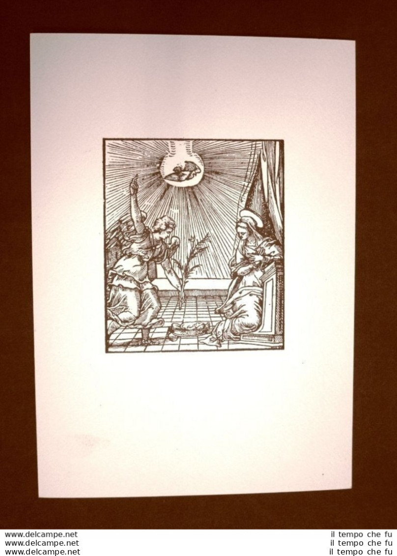 Litografia Natale Annunciazione Biblia Sacra Del 1574 Ristampa - Andere & Zonder Classificatie