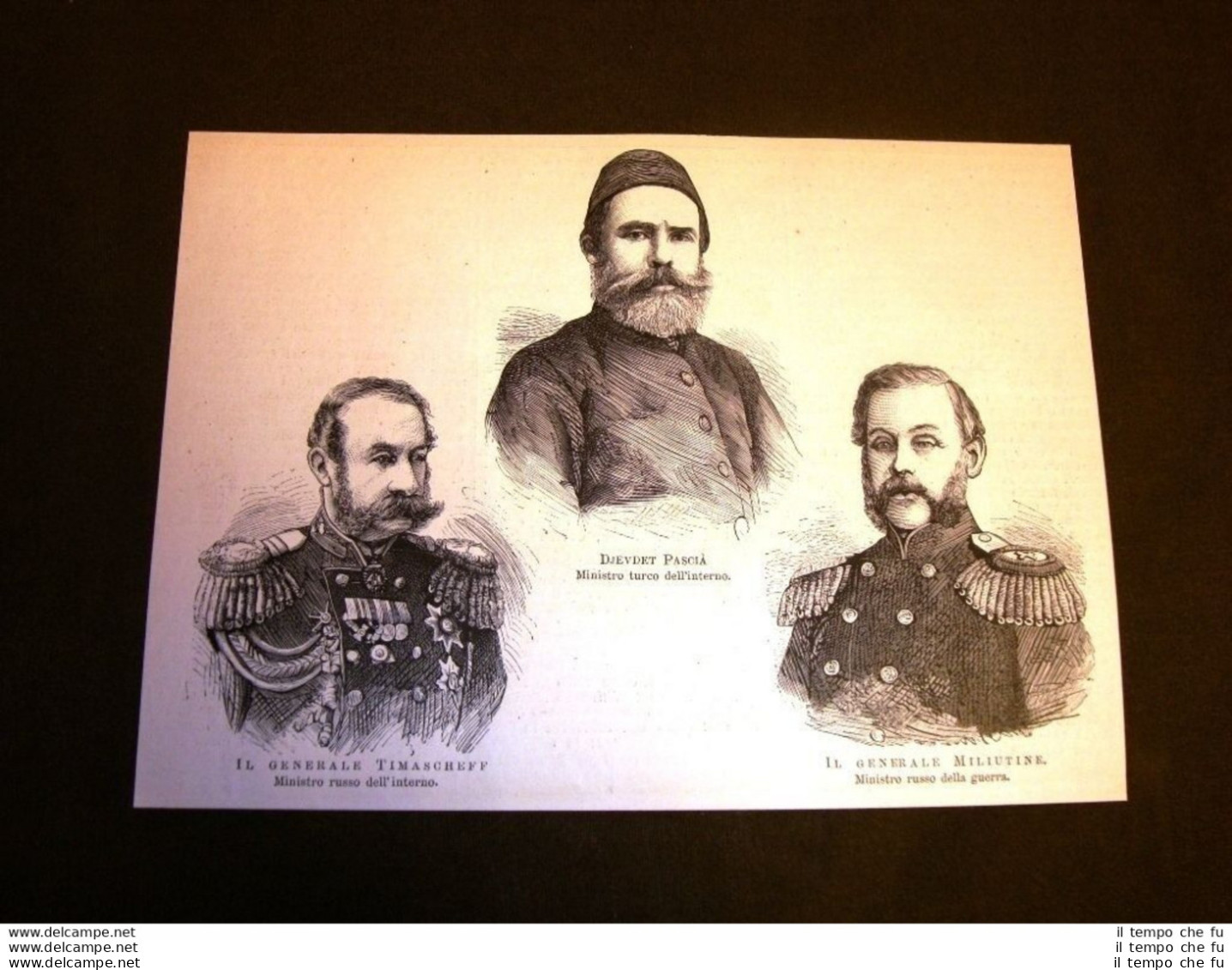 Guerra Russia Vs Turchia Nel 1877 Generali Timaschev Miliutine E Djevdet Pascià - Vor 1900