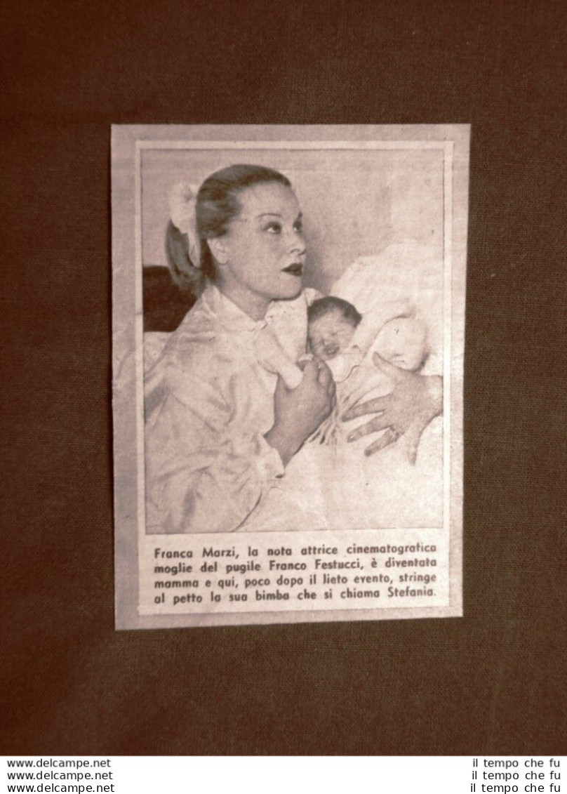 L'Attrice Franca Marzi Nel 1957 Moglie Del Pugile Franco Festucci Appena Mamma - Sonstige & Ohne Zuordnung