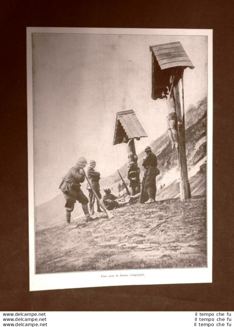 WW1 Prima Guerra Mondiale 1914-1918 Momento Di Sosta E Passaggio Tra Valanga - Autres & Non Classés