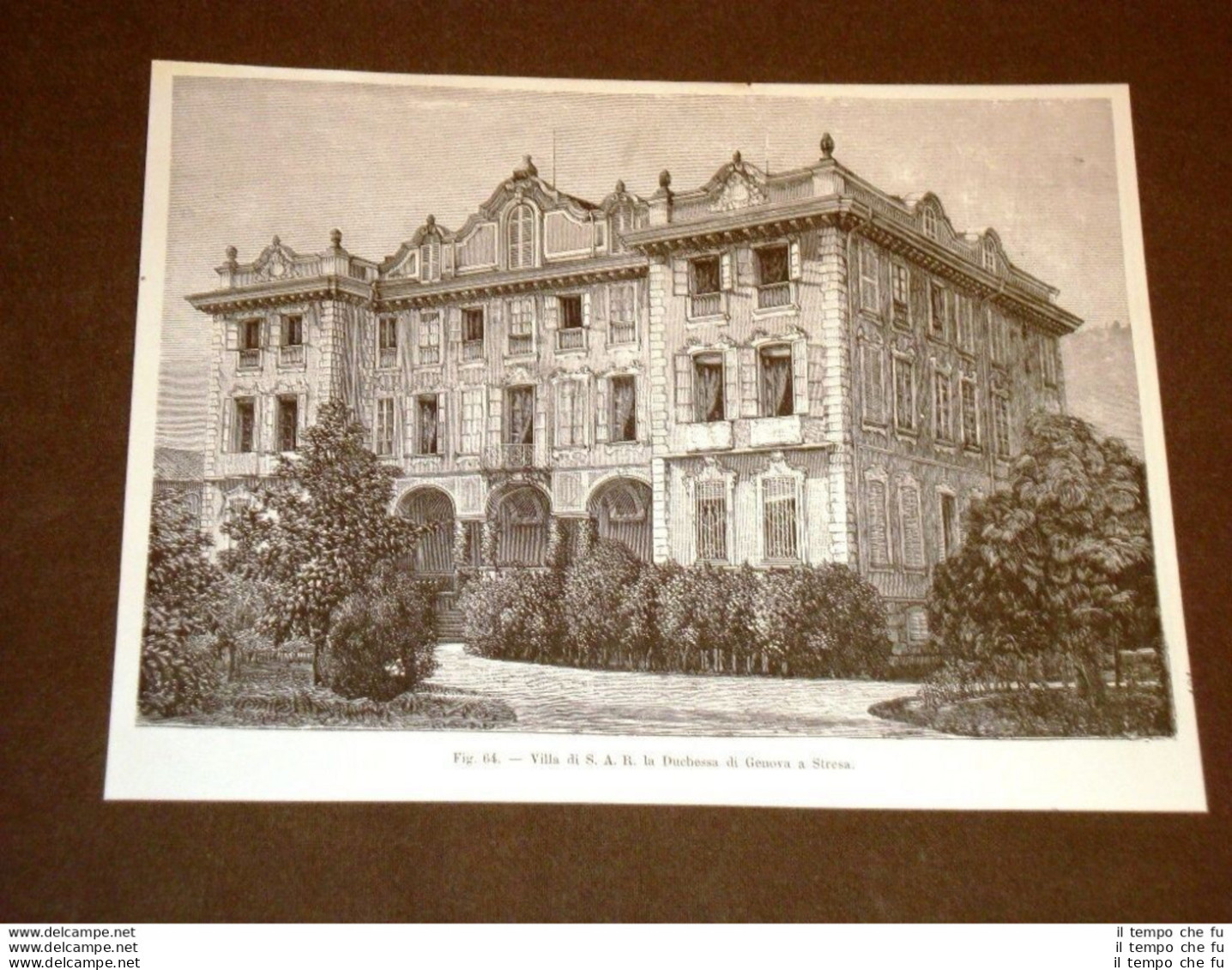 Rara Veduta Di Fine '800 Stresa Villa Di Sua Altezza Reale La Duchessa Di Genova - Avant 1900