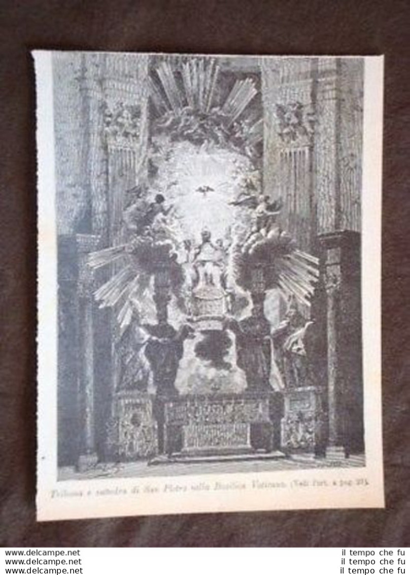 Tribuna E Cattedra Di San Pietro Basilica Vaticana Roma - Antes 1900
