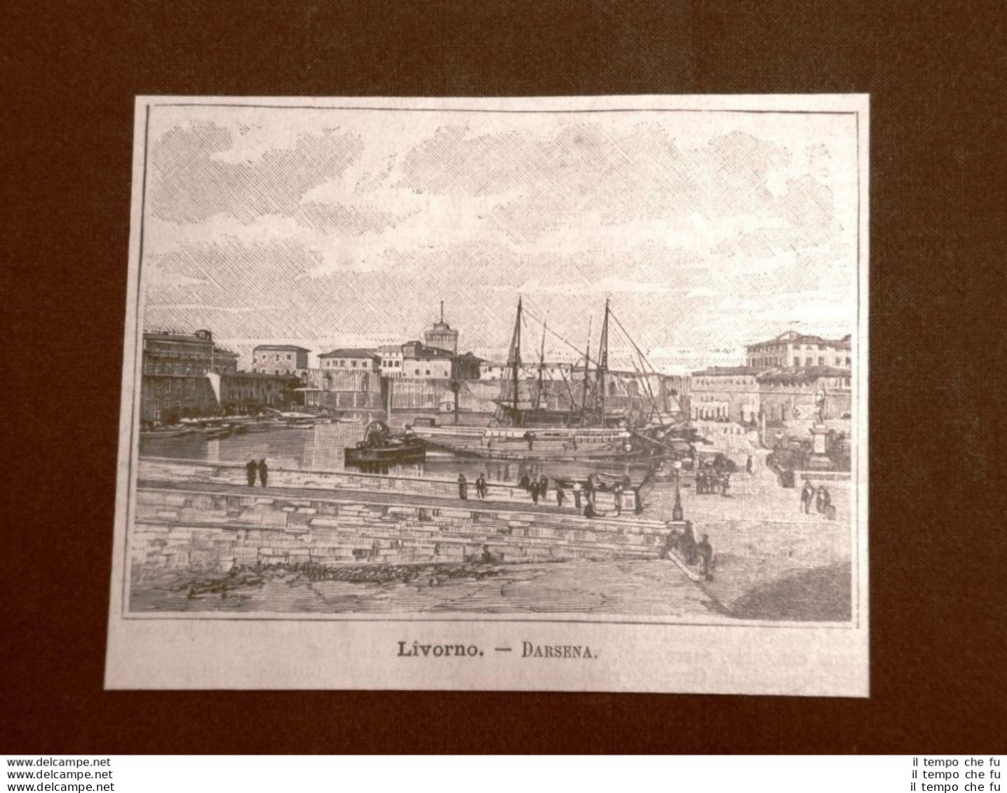 Incisione Del 1891 Livorno, La Darsena - Toscana - Voor 1900