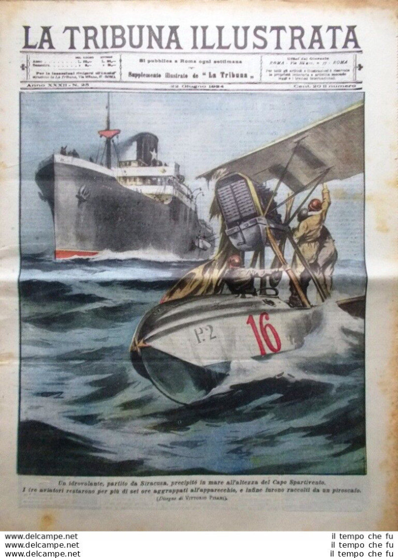 La Tribuna Illustrata 22 Giugno 1924 Giulietti Fiera Padova Aeronavi Boxe Tokyo - Other & Unclassified