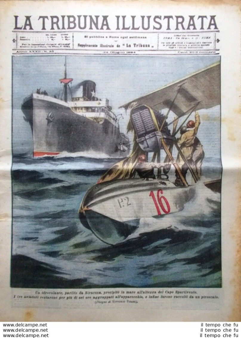 La Tribuna Illustrata 22 Giugno 1924 Giulietti Fiera Padova Aeronavi Boxe Tokyo - Otros & Sin Clasificación