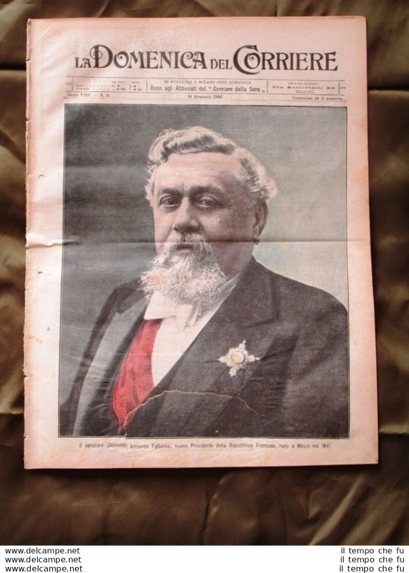 La Domenica Del Corriere 21 Gennaio 1906 Presidente Falliéres Operai Elezione - Otros & Sin Clasificación