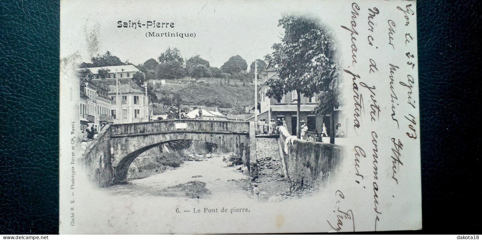 Martinique , Saint Pierre , Le Pont De Pierre En 1903 - Altri & Non Classificati