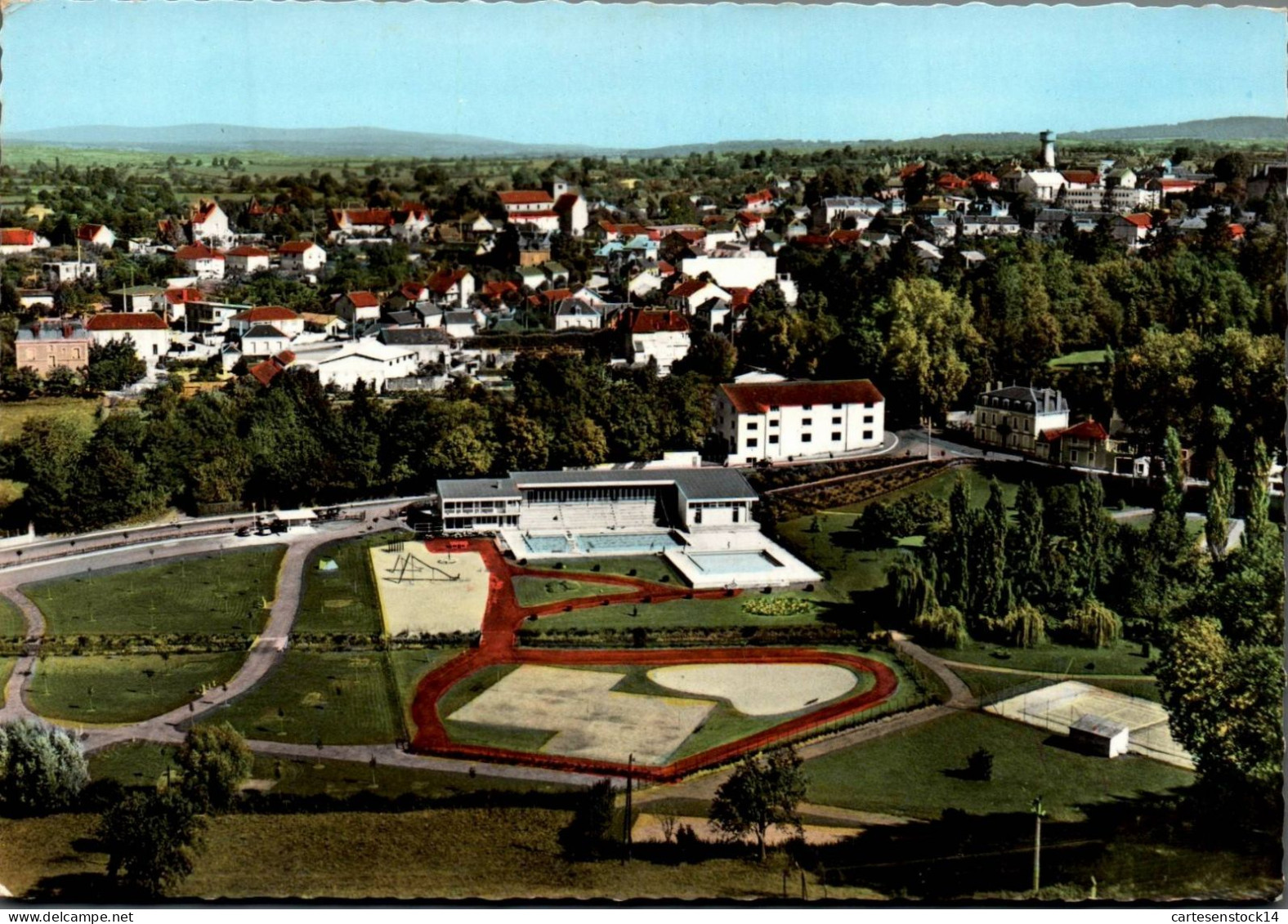 N°2709 W -cpsm Bourbon Lancy Thermal -vue Aérienne- - Sonstige & Ohne Zuordnung