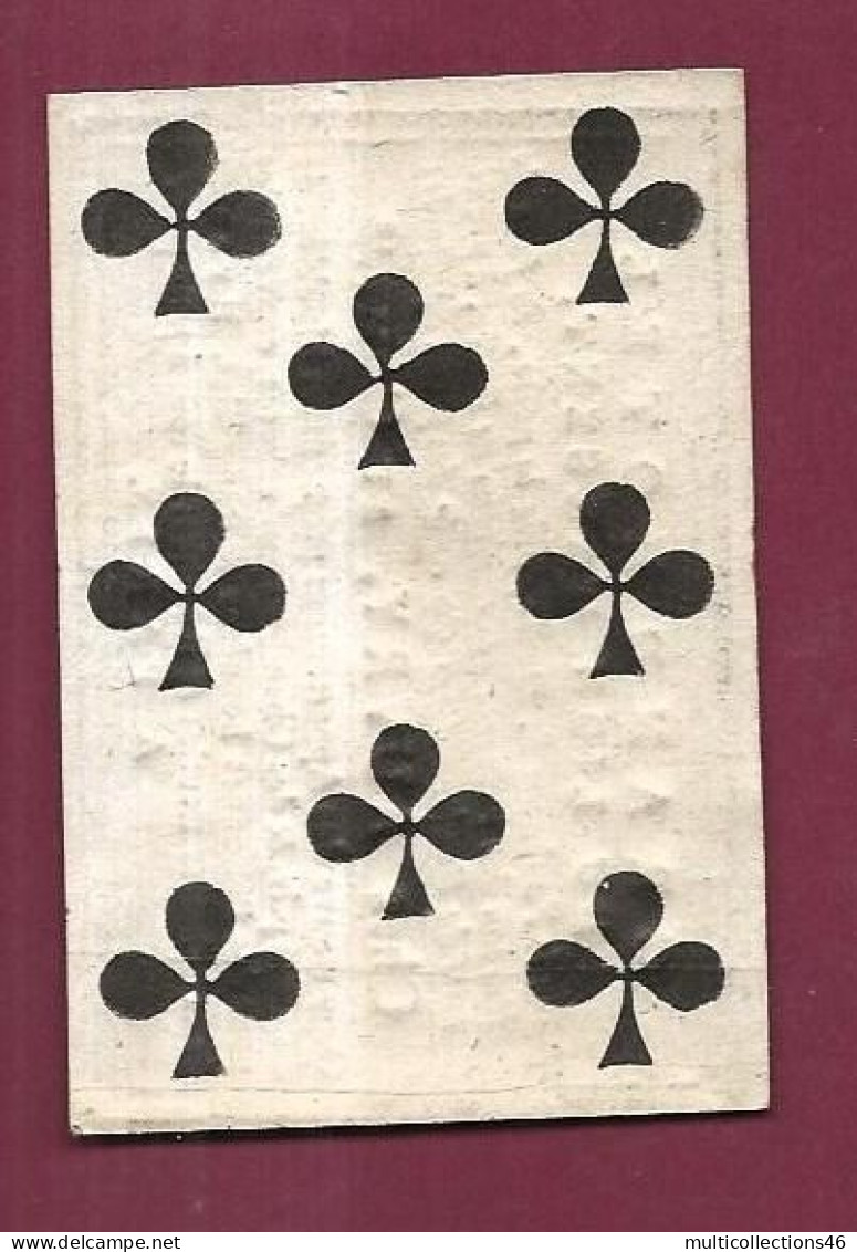 130524A - CARTE A JOUER ANCIENNE Carte De Visite Grand Hôtel Du Lion D'argent Chez AUVRY à PARIS - 8 De TREFLE - Playing Cards (classic)