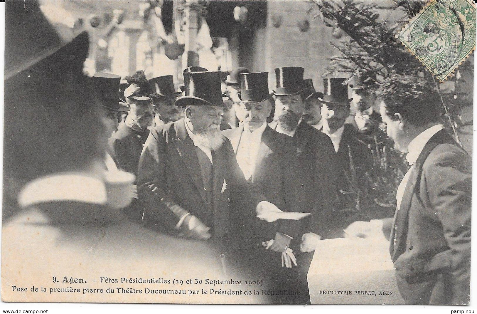 47 - AGEN - Fêtes Présidentielles. Président Fallières Pose La Première Pierre - Animée - Agen