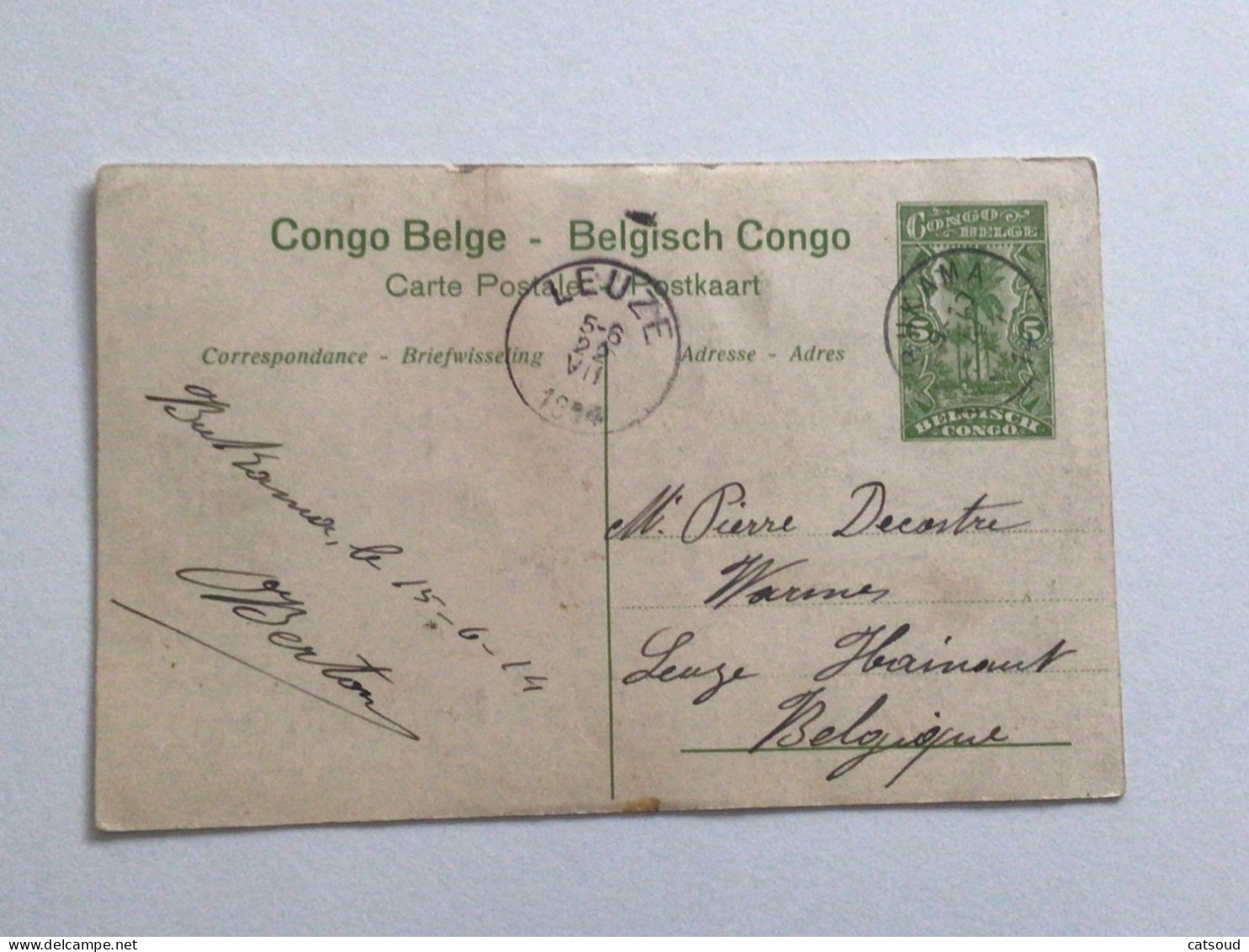 Carte Postale Ancienne (1914) Congo Belge Types Bangala - Belgisch Congo Bangala-typen - Belgisch-Kongo