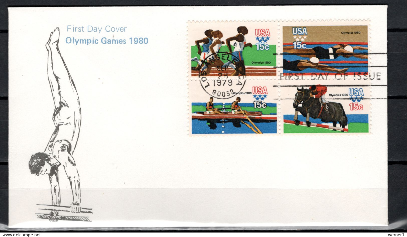 USA 1979 Olympic Games Moscow Block Of 4 On FDC - Sommer 1980: Moskau