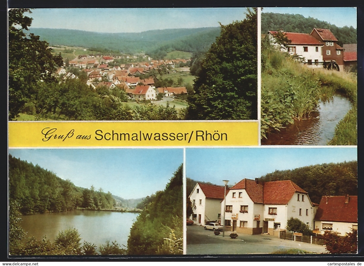 AK Schmalwasser /Rhön, Gasthaus, Flusspartien Mit Mühle, Gesamtansicht  - Other & Unclassified