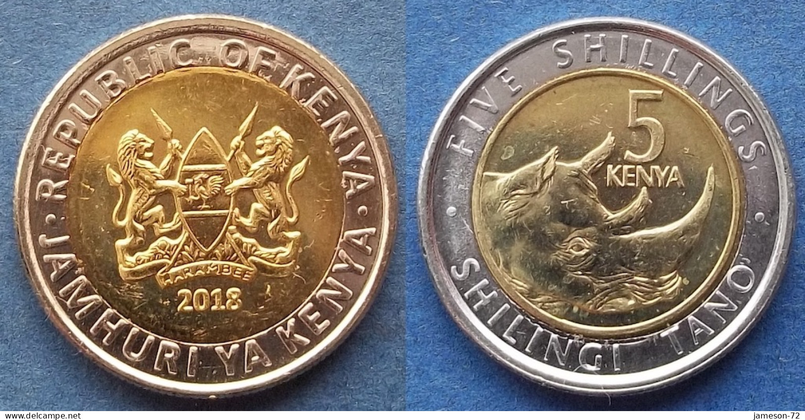 KENYA - 5 Shillings 2018 "Black Rhinoceros" KM# 46 Republic (1964) - Edelweiss Coins - Kenya