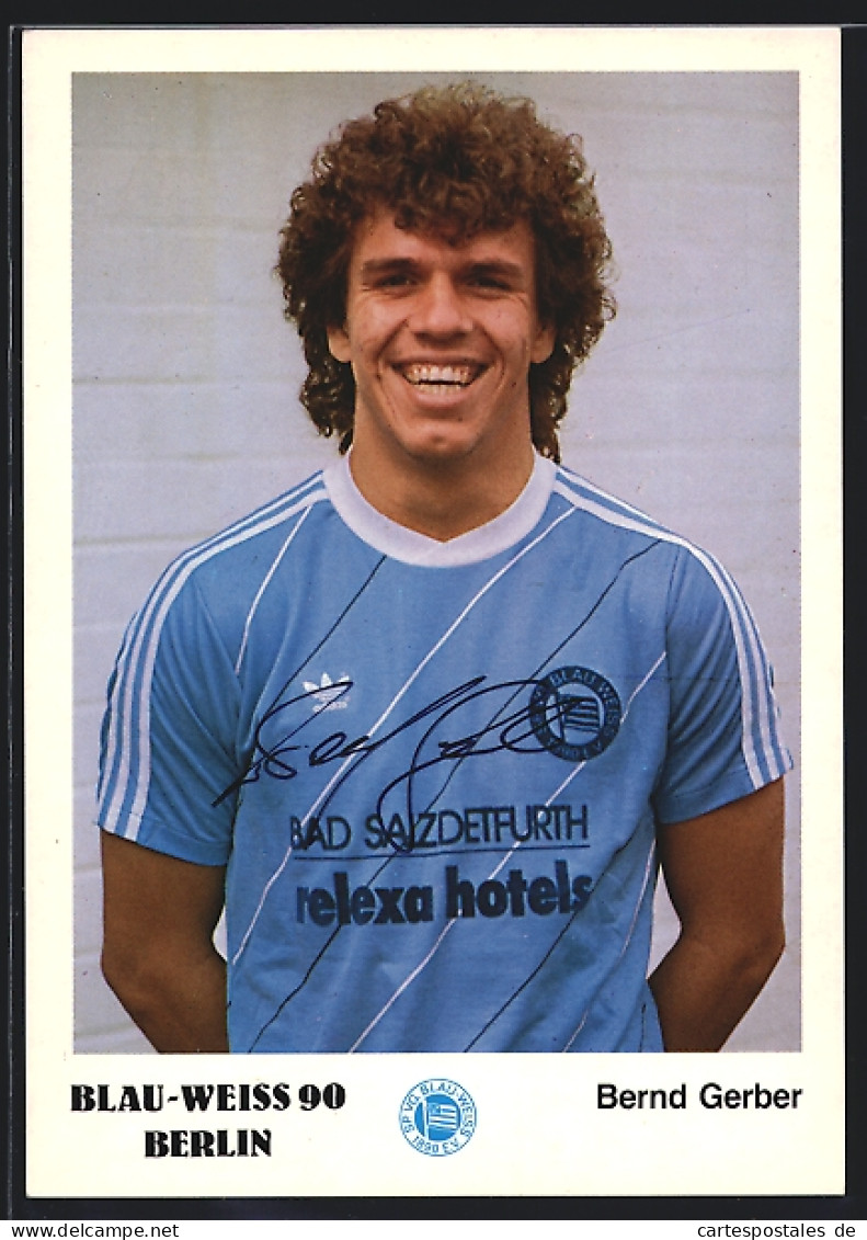 AK Fussballspieler Bernd Gerber, Blau-Weiss 90 Berlin  - Soccer