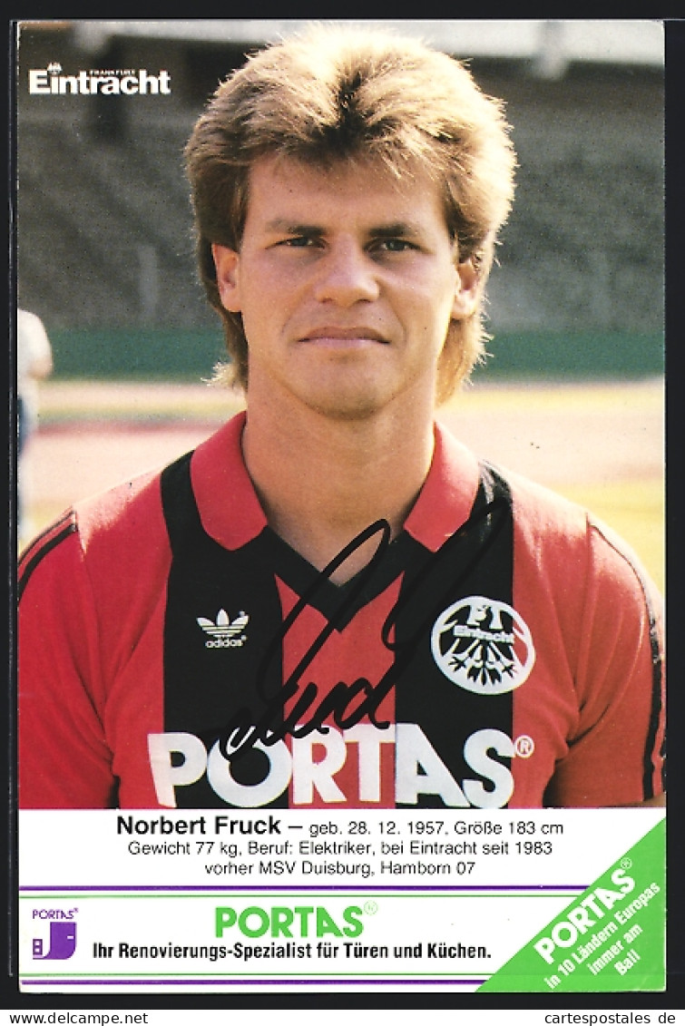 AK Fussballspieler Norbert Fruck, Eintracht Frankfurt E.V.  - Football