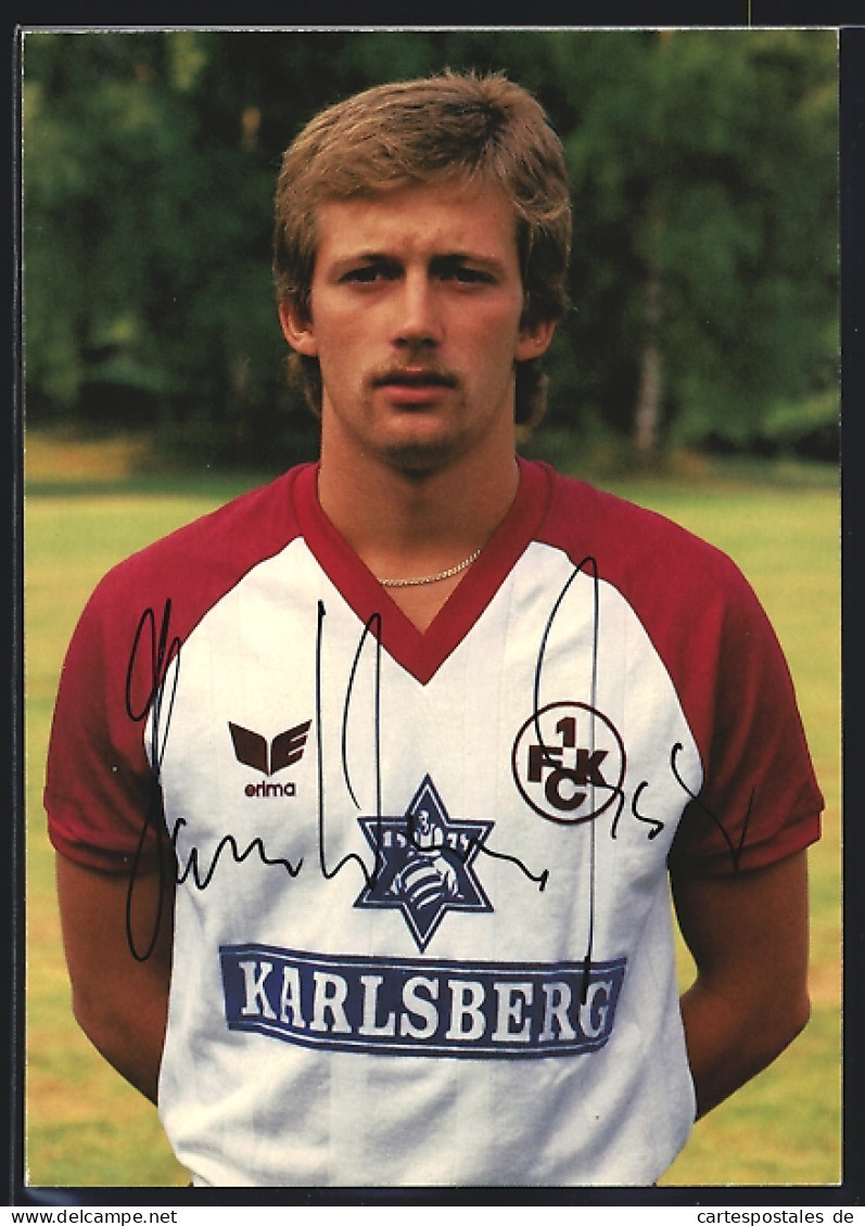 AK Fussballspieler Hans-Werner Moser, 1. FC Kaiserslautern, Reklame Karlsberg-Bier  - Football