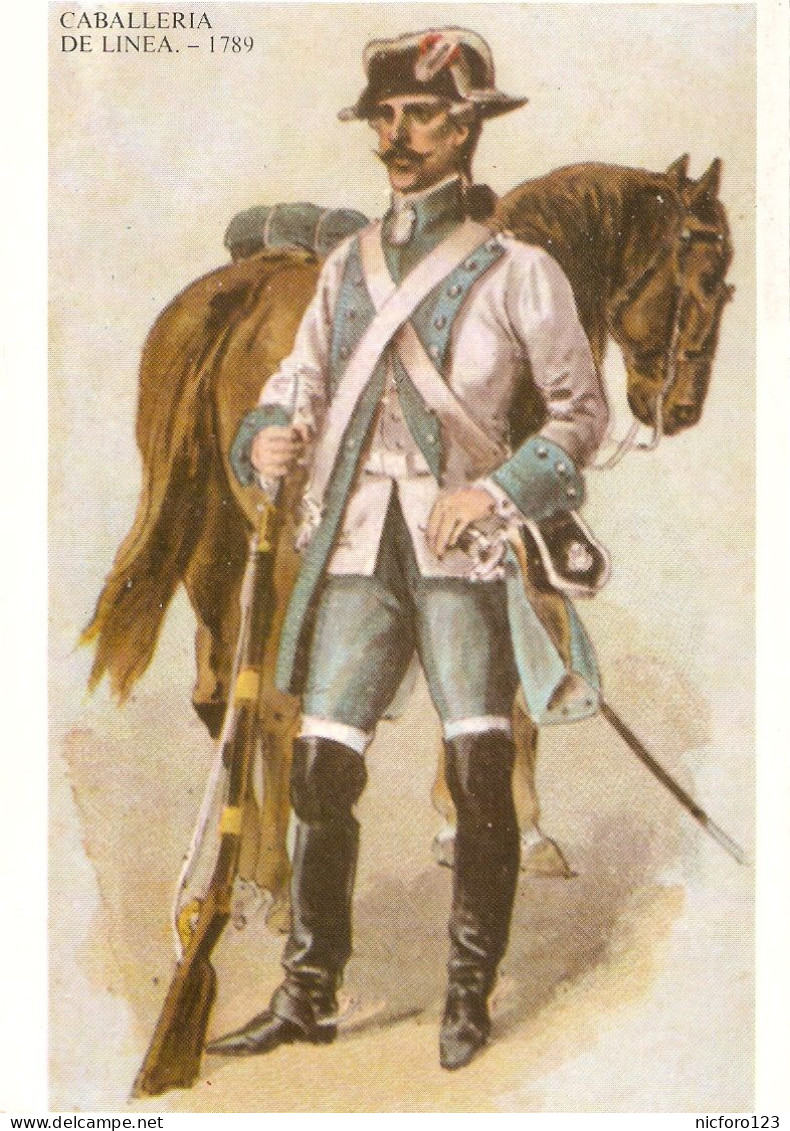 "Horse. Portuguese Army 1789. Caballeria De Línea"" Modern Spanish, Artist Drawn, Postcard - Regiments