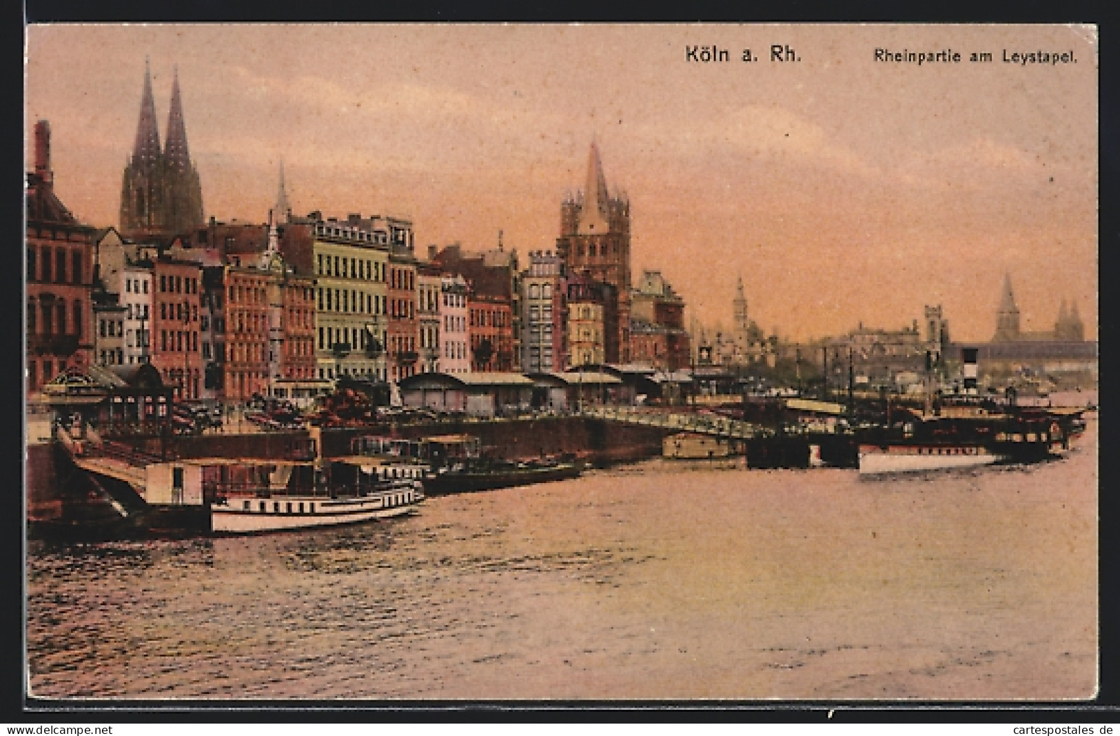 AK Köln A. Rhein, Flusspartie Am Leystapel Im Sonnenuntergang  - Koeln