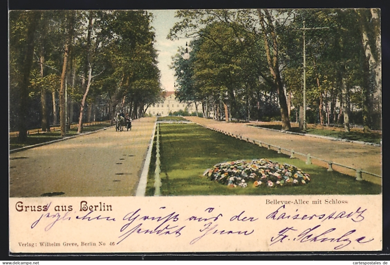 AK Berlin-Tiergarten, Bellevue-Allee Mit Schloss  - Tiergarten