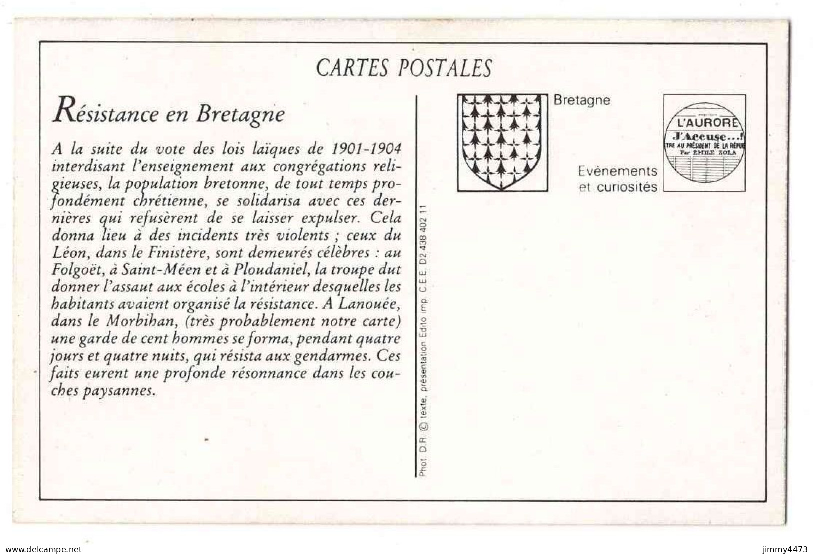 CPA (Repro) - Résistance En Bretagne - La Faction ( Bien Animée ) - Texte Au Dos - Bretagne