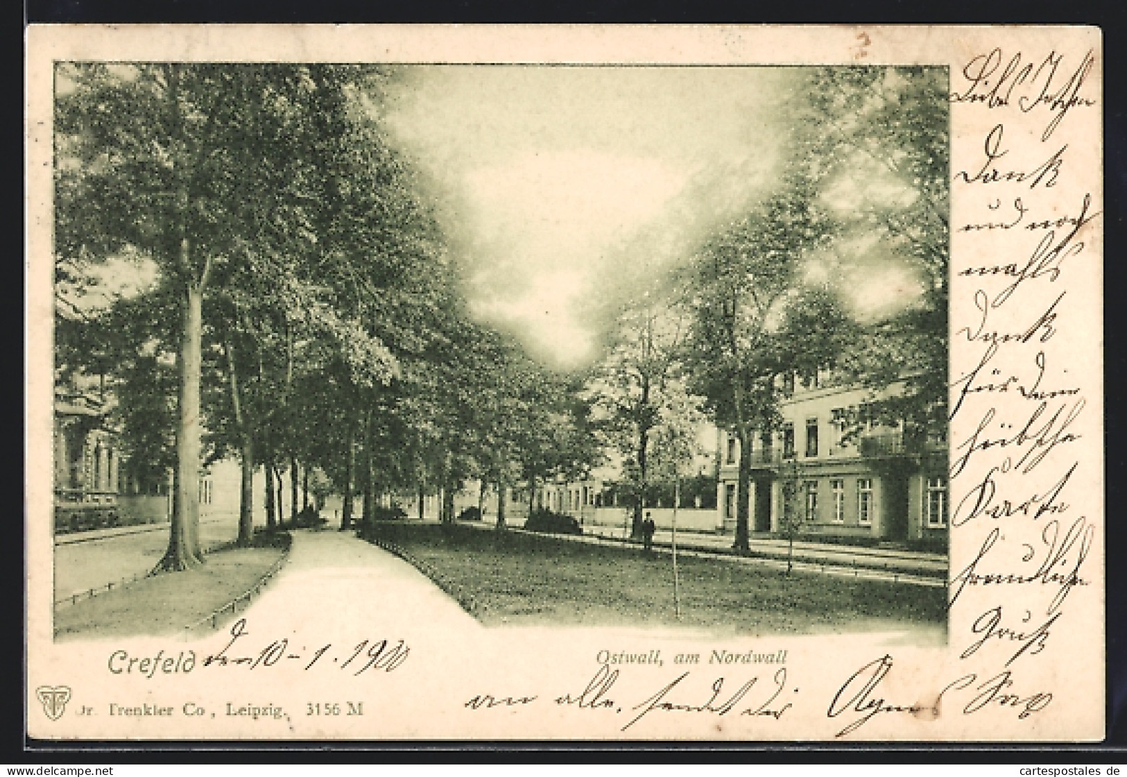 AK Krefeld, Ostwall, Am Nordwall Um 1900  - Krefeld