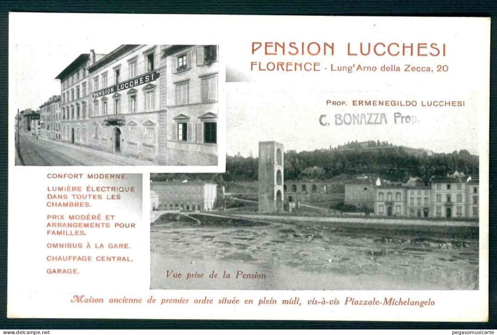 BK017 PENSION LUCCHESI - FLORENCE - FIRENZE 1900 CIRCA - Firenze (Florence)