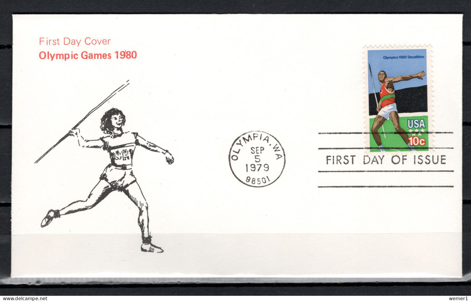 USA 1979 Olympic Games Moscow Stamp On FDC - Ete 1980: Moscou