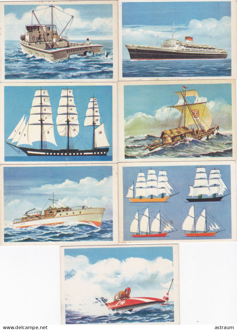 Lot De 23 Cpa / Chromos - Bateaux -les Navires ( Evolution Des Bateaux ) - Publicité Sodima - Pas De Double - Sonstige & Ohne Zuordnung