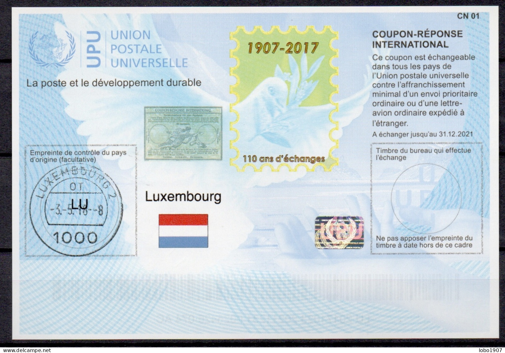 LUXEMBOURG  Collection of 17 International Reply Coupon Reponse Antwortschein IRC IAS  see list and scans