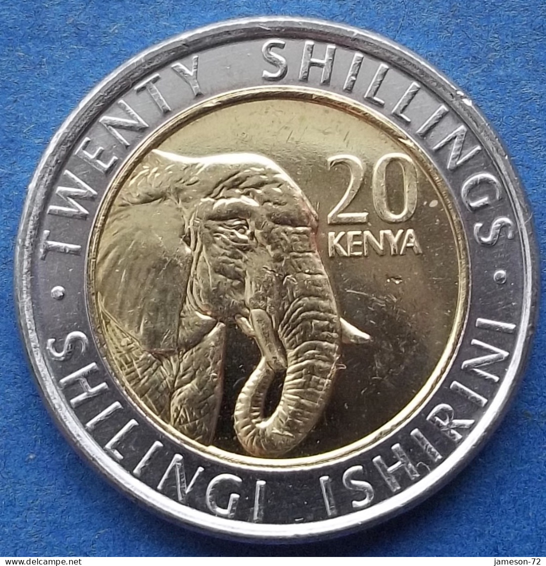 KENYA - 20 Shillings 2018 "African Bush Elephant" KM# 48 Republic (1964) - Edelweiss Coins - Kenya