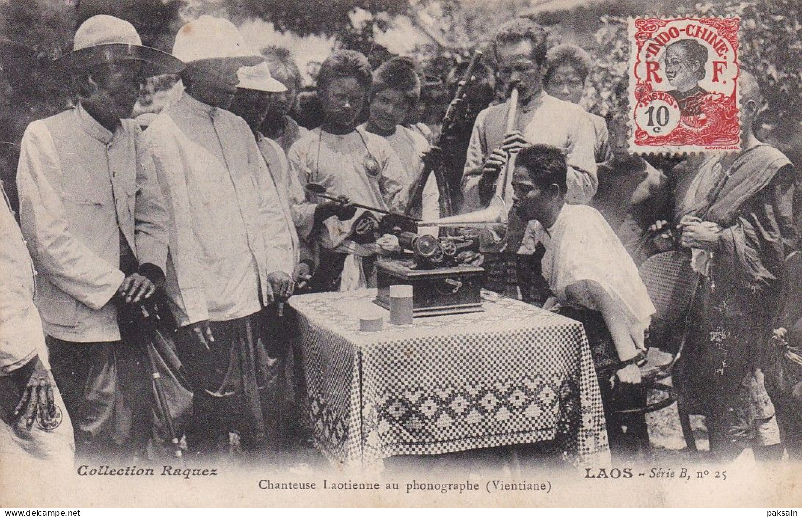 LAOS Chanteuse Laotienne Au Phonographe (Vientiane) Collection Raquez Série B N° 25 Indochine Indochina Gramophone - Laos