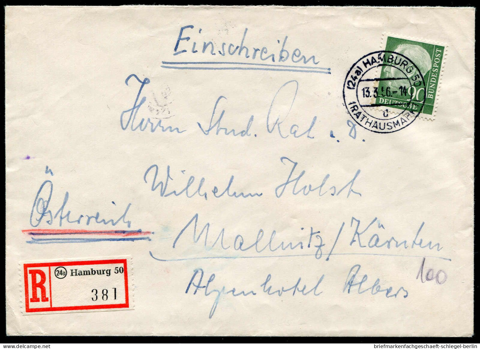 Bundesrepublik Deutschland, 1956, 193 EF, Brief - Autres & Non Classés