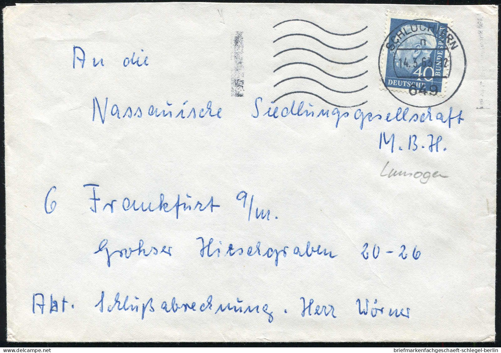 Bundesrepublik Deutschland, 1963, 260y EF, Brief - Sonstige & Ohne Zuordnung