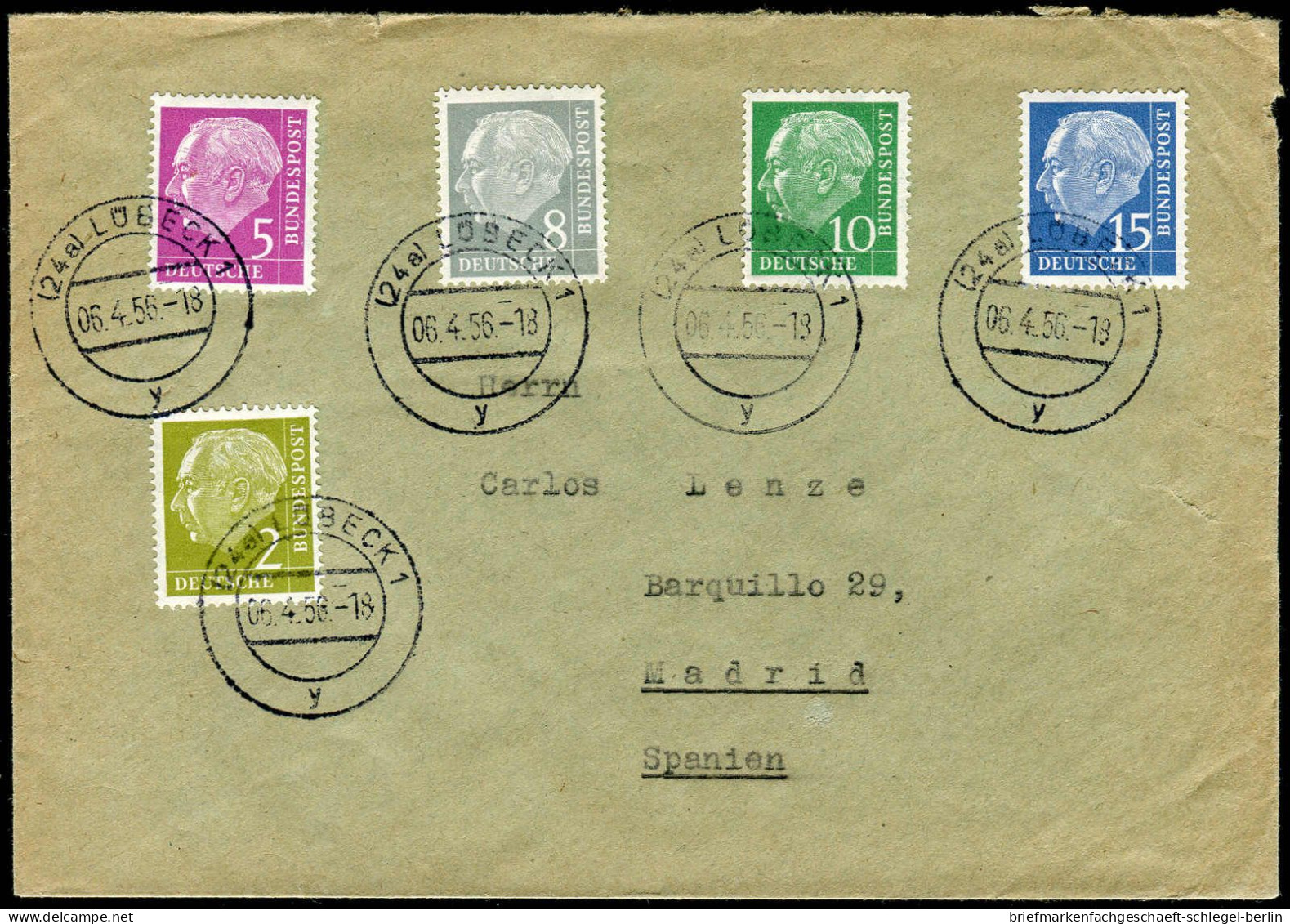 Bundesrepublik Deutschland, 1956, 183 + 259, 183(2), U.a, Brief - Sonstige & Ohne Zuordnung