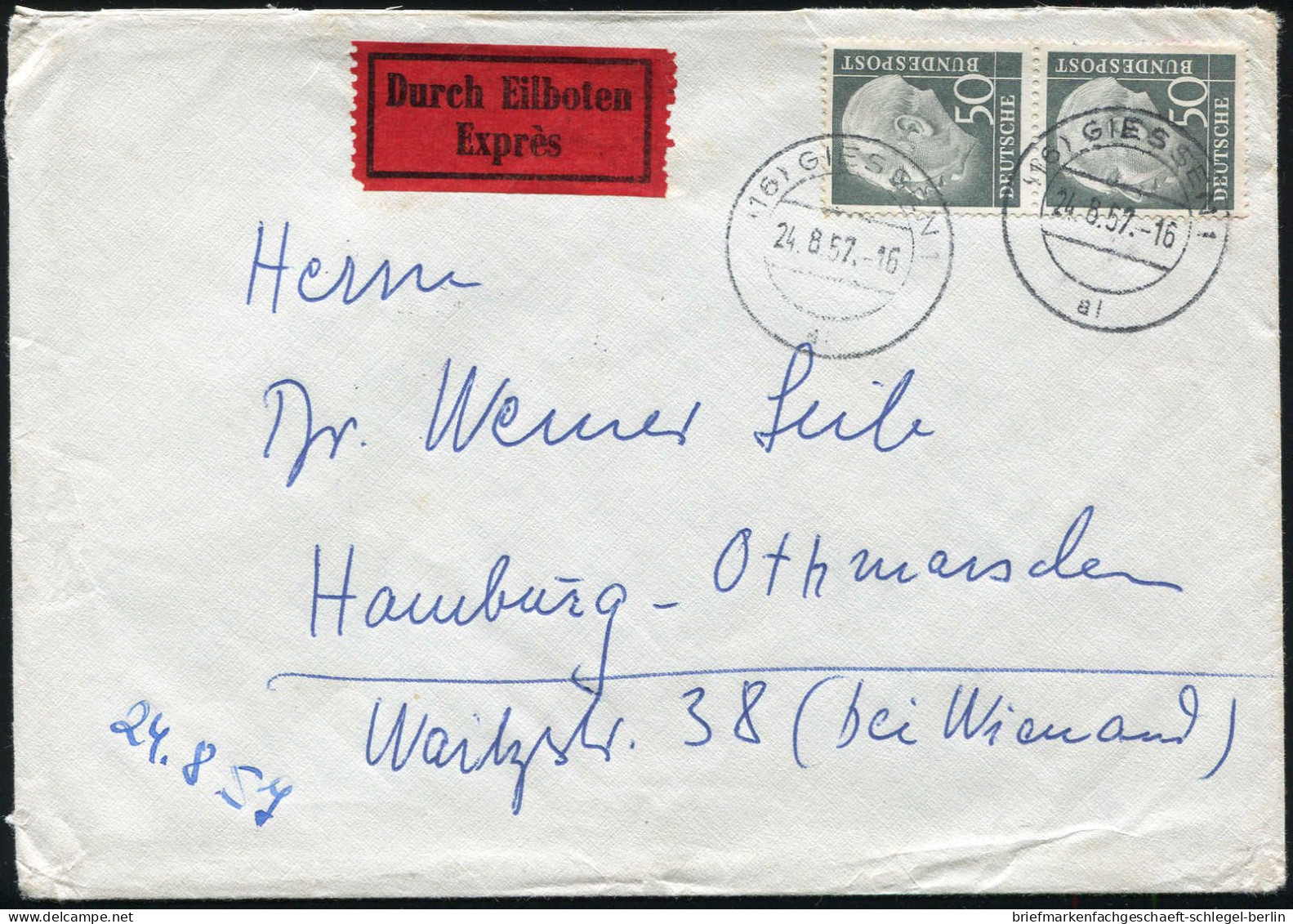 Bundesrepublik Deutschland, 1957, 194 EF, 189 (2), Brief - Autres & Non Classés